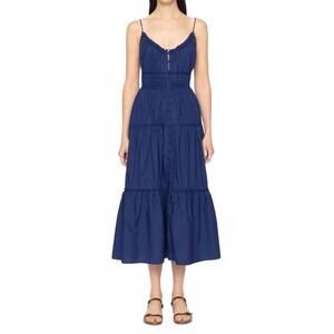NEW SEA camden cotton poplin tank dress in blueberry